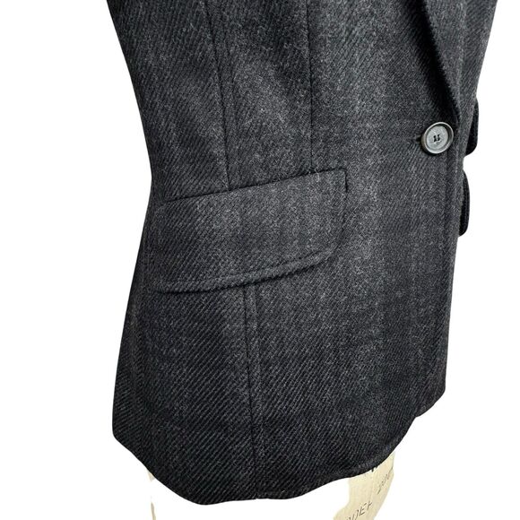 Ann Taylor Loft Womens Plaid Blazer Sz 6 Gray Office Career Preppy Old Money - Picture 6 of 15